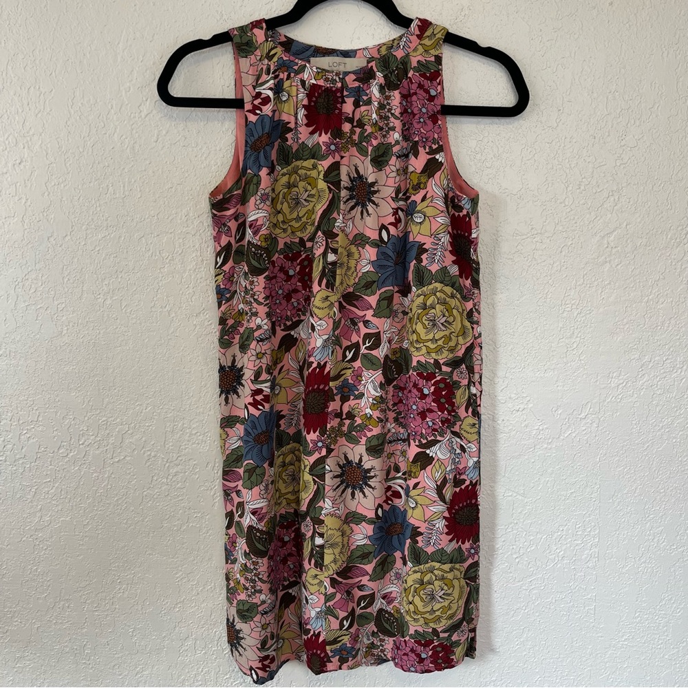Loft Floral Sleeveless Mini Dress XSP